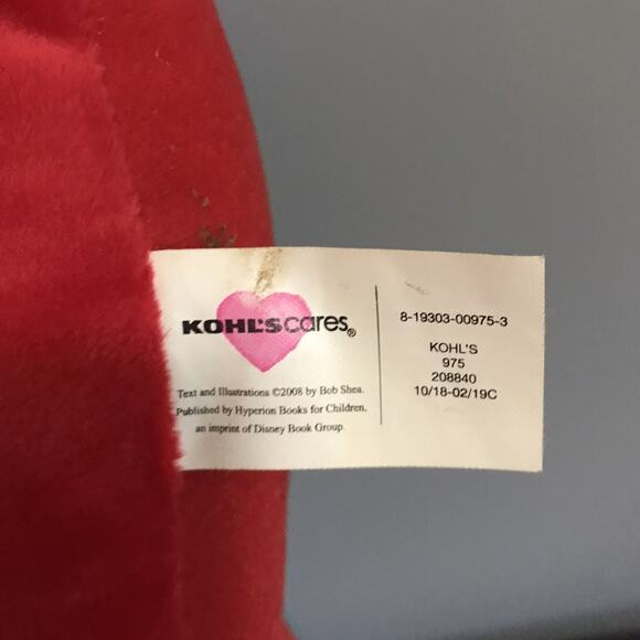 Red Dinosaur vs Bedtime Kohl Cares Big White Teeth Plush Stuffed Animal Bob Shea - Picture 4 of 4